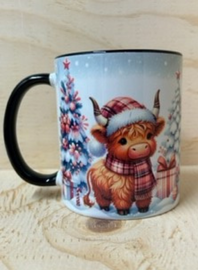 Pink Highland Cow Mug