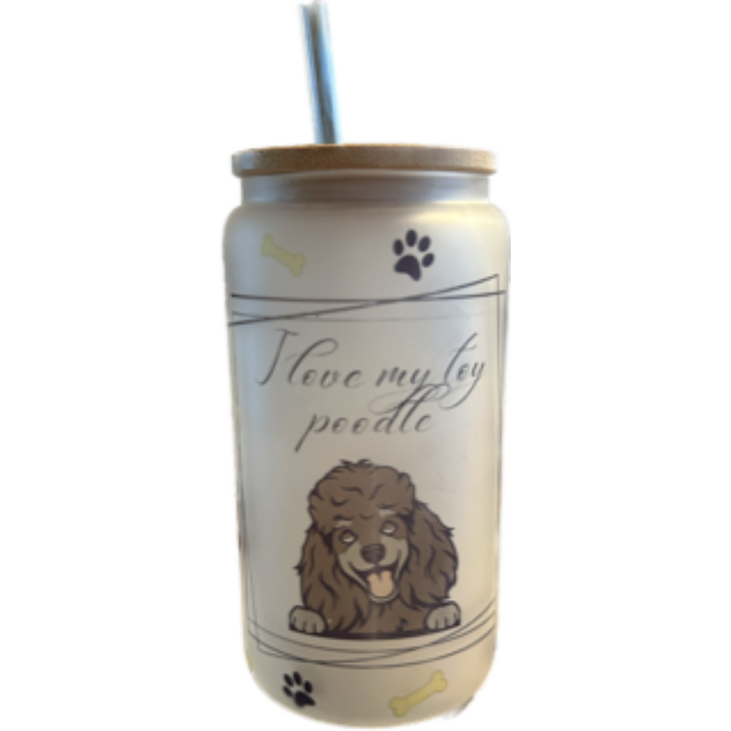 16oz Frosted Cup With Bamboo Lid