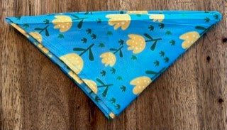 Blue Bandana With Yellow Flowers