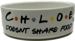 Ceramic Dog Bowl Friends Edition