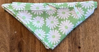 Light Green Bandana With White Flowers