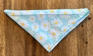 Light Blue Bandana With Daisies