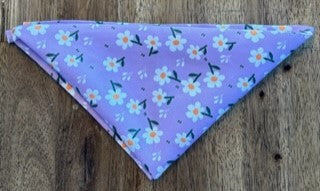 Light Purple Bandana With White Flowers