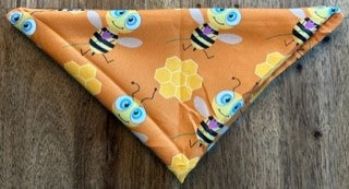 Orange Bandana With Bees And Honeycombs