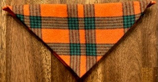 Orange and Green Plaid Bandana