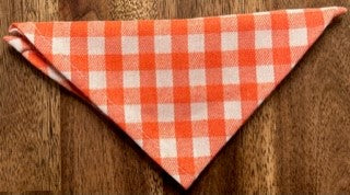 Orange And White Plaid Bandana