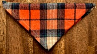 Orange Blue And White Plaid Bandana