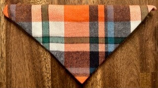 Orange Blue And Green Plaid Bandana