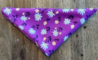 Purple Bandana With White Flowers