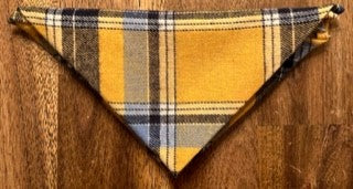 Yellow Blue And Grey Plaid Bandana